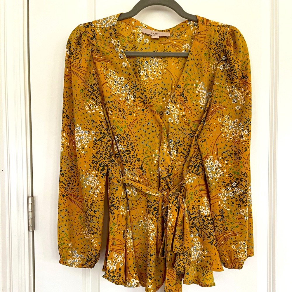 Ann Taylor LOFT wrap blouse - Size S